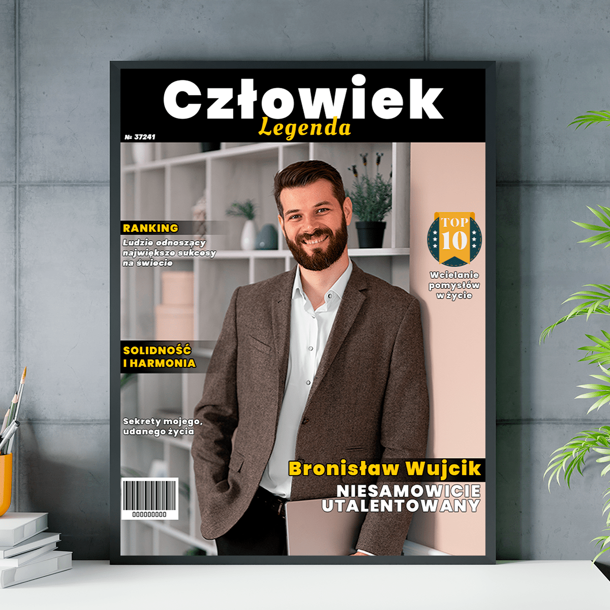 Człowiek legenda - plakat, spersonalizowany prezent dla mężczyzny - idamell.com