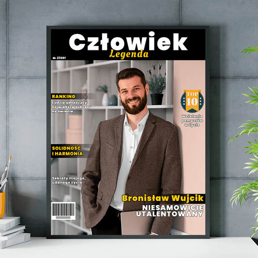 Człowiek legenda - plakat, spersonalizowany prezent dla mężczyzny - idamell.com