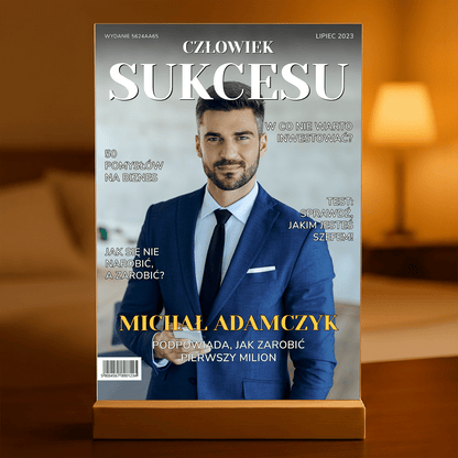 Człowiek sukcesu - Druk na szkle, spersonalizowany prezent dla niego - idamell.com