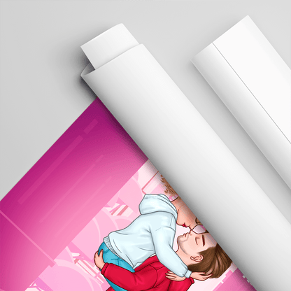Czym jest miłość Clipart - plakat, spersonalizowany prezent dla pary - idamell.com