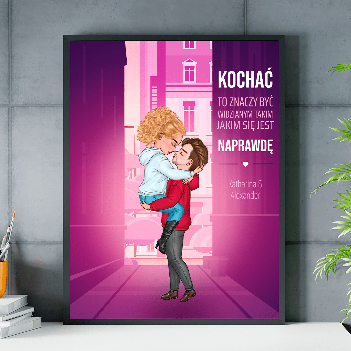 Czym jest miłość Clipart - plakat, spersonalizowany prezent dla pary - idamell.com