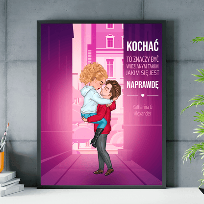Czym jest miłość Clipart - plakat, spersonalizowany prezent dla pary - idamell.com
