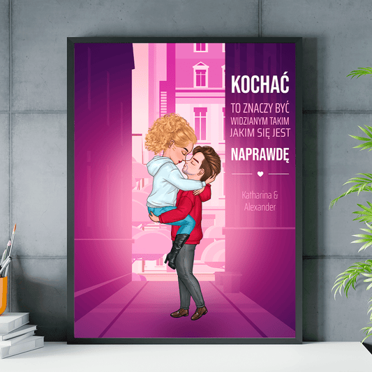 Czym jest miłość Clipart - plakat, spersonalizowany prezent dla pary - idamell.com
