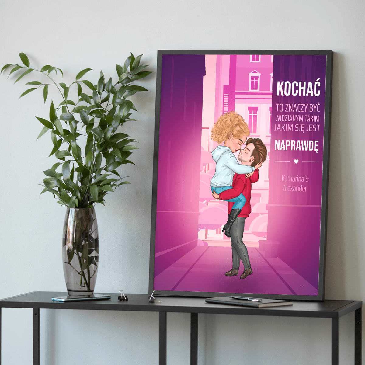 Czym jest miłość Clipart - plakat, spersonalizowany prezent dla pary - idamell.com