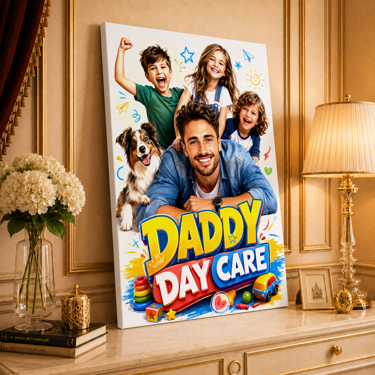 Day Care - druk na płótnie, spersonalizowany prezent dla taty - idamell.com