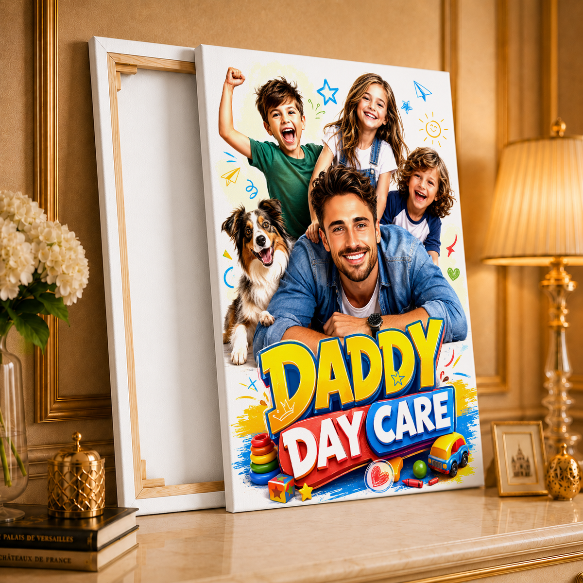 Day Care - druk na płótnie, spersonalizowany prezent dla taty - idamell.com