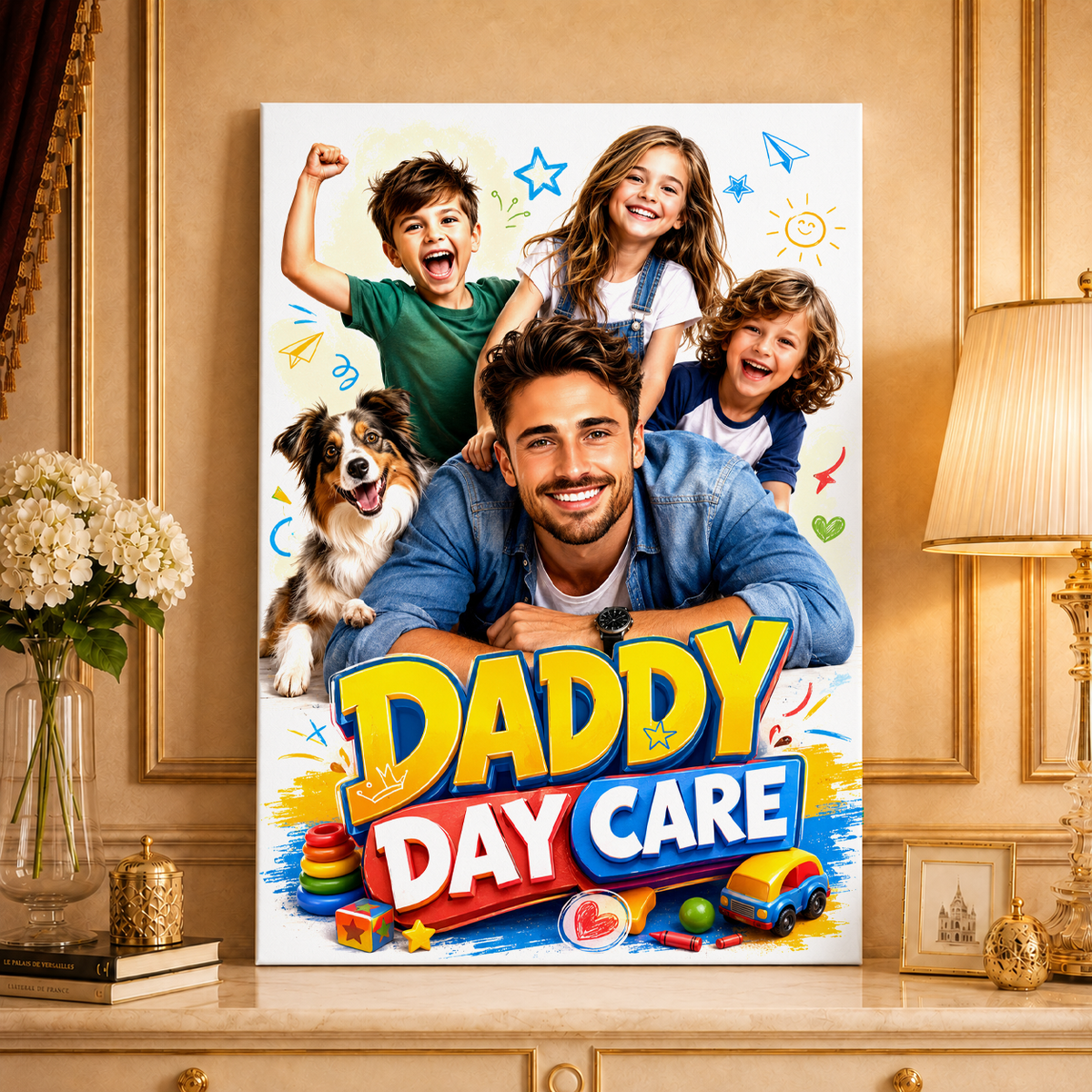 Day Care - druk na płótnie, spersonalizowany prezent dla taty - idamell.com