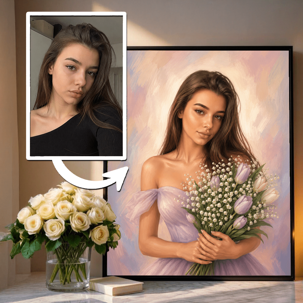 Delikatne Piękno – Personalizowany plakat dla niej - idamell.com