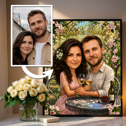 Delikatne Piękno – Personalizowany plakat dla pary - idamell.com