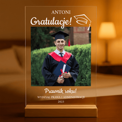 Dla absolwenta - Druk na szkle, spersonalizowany prezent - idamell.com