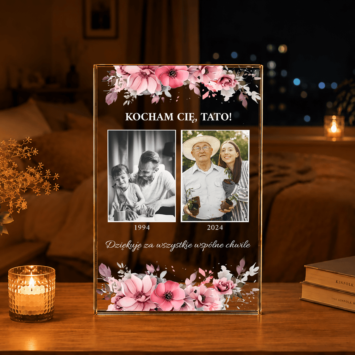 Dla kochanego taty - Druk na szkle, spersonalizowany prezent dla taty - idamell.com