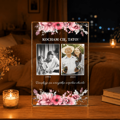 Dla kochanego taty - Druk na szkle, spersonalizowany prezent dla taty - idamell.com