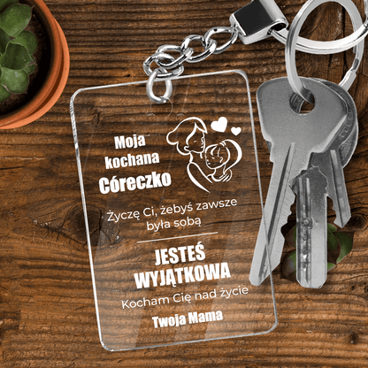 Dla kochanej córki - brelok do kluczy, spersonalizowany prezent dla córki - idamell.com