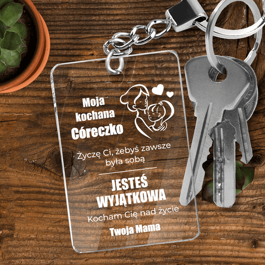 Dla kochanej córki - brelok do kluczy, spersonalizowany prezent dla córki - idamell.com