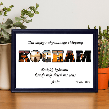 Dla mojego chłopaka - Druk na szkle, spersonalizowany prezent dla chłopaka - idamell.com
