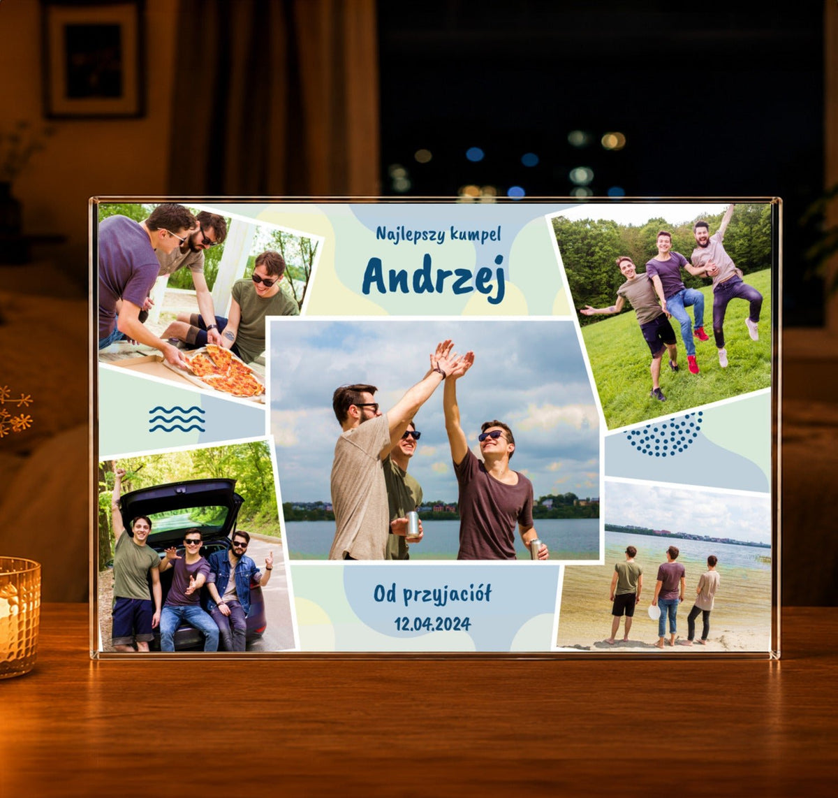 Dla najlepszego kumpla - Druk na szkle, spersonalizowany prezent dla przyjaciela - idamell.com
