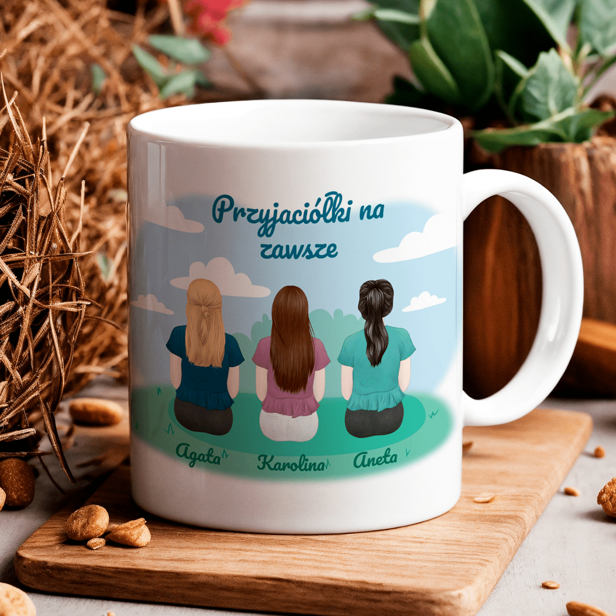 Dla przyjaciółki - 1x Kubek z nadrukiem, spersonalizowany prezent dla przyjaciółki - idamell.com