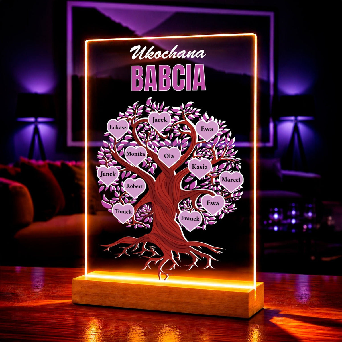 Dla ukochanej babci - Druk na szkle, spersonalizowany prezent dla babci - idamell.com