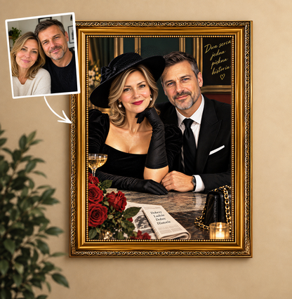 Portret ze zdjęcia na płótnie Elegancka para — prezent dla pary