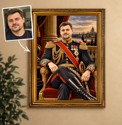Portret ze zdjęcia na płótnie Generał — prezent dla męża