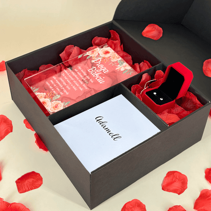 Droga Babciu druk na szkle + kolczyki box 2 w 1 - zestaw prezentowy box, spersonalizowany prezent dla babci - idamell.com
