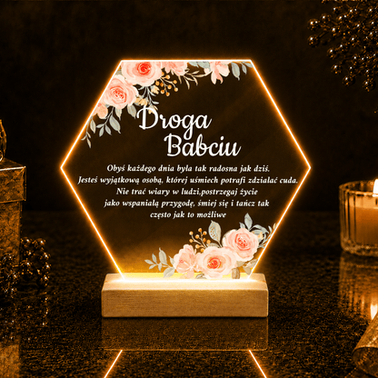 Droga babciu tekst - Druk na szkle, spersonalizowany prezent dla babci - idamell.com