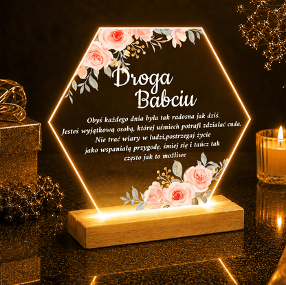 Droga babciu tekst - Druk na szkle, spersonalizowany prezent dla babci - idamell.com