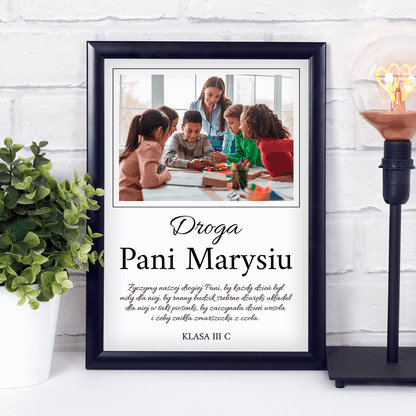 Drogi nauczycielu - Druk na szkle, spersonalizowany prezent dla nauczyciela - idamell.com