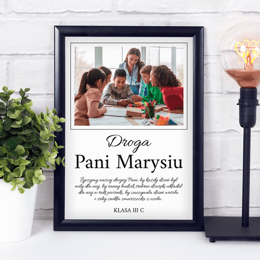Drogi nauczycielu - Druk na szkle, spersonalizowany prezent dla nauczyciela - idamell.com