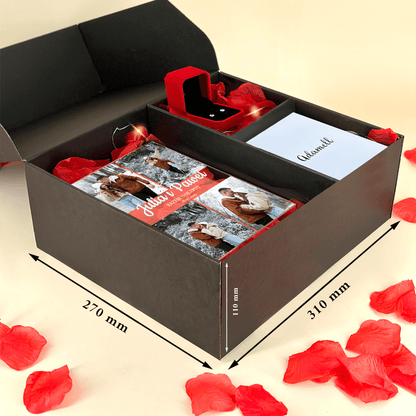 Druk na szkle Razem najlepiej + kolczyki box 2 w 1 - zestaw prezentowy box, spersonalizowany prezent dla kobiety - idamell.com