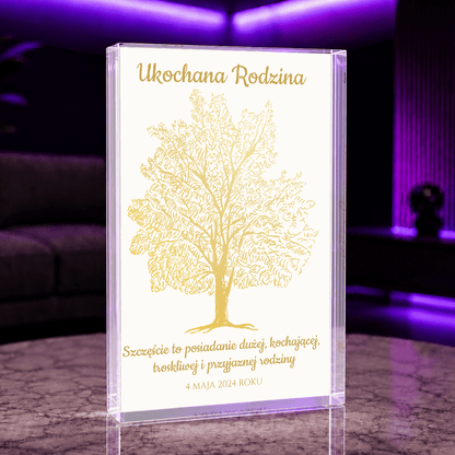 Drzewo rodziny - Druk na szkle, spersonalizowany prezent dla rodziców - idamell.com