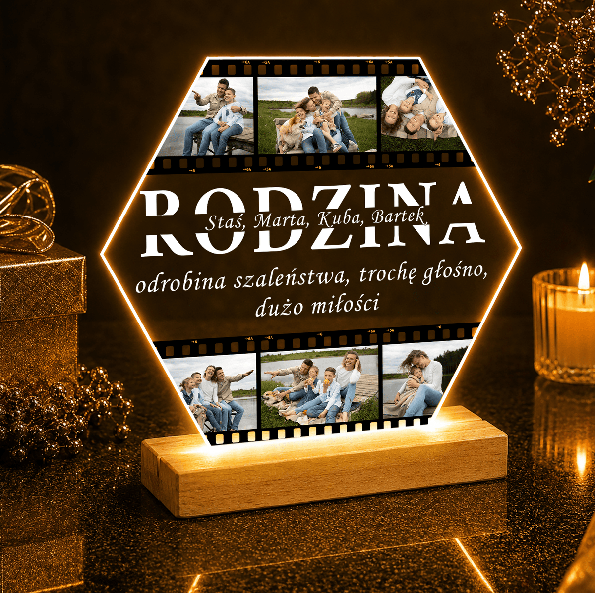 Dużo rodzinnej miłości - Druk na szkle, spersonalizowany prezent dla rodziny - idamell.com