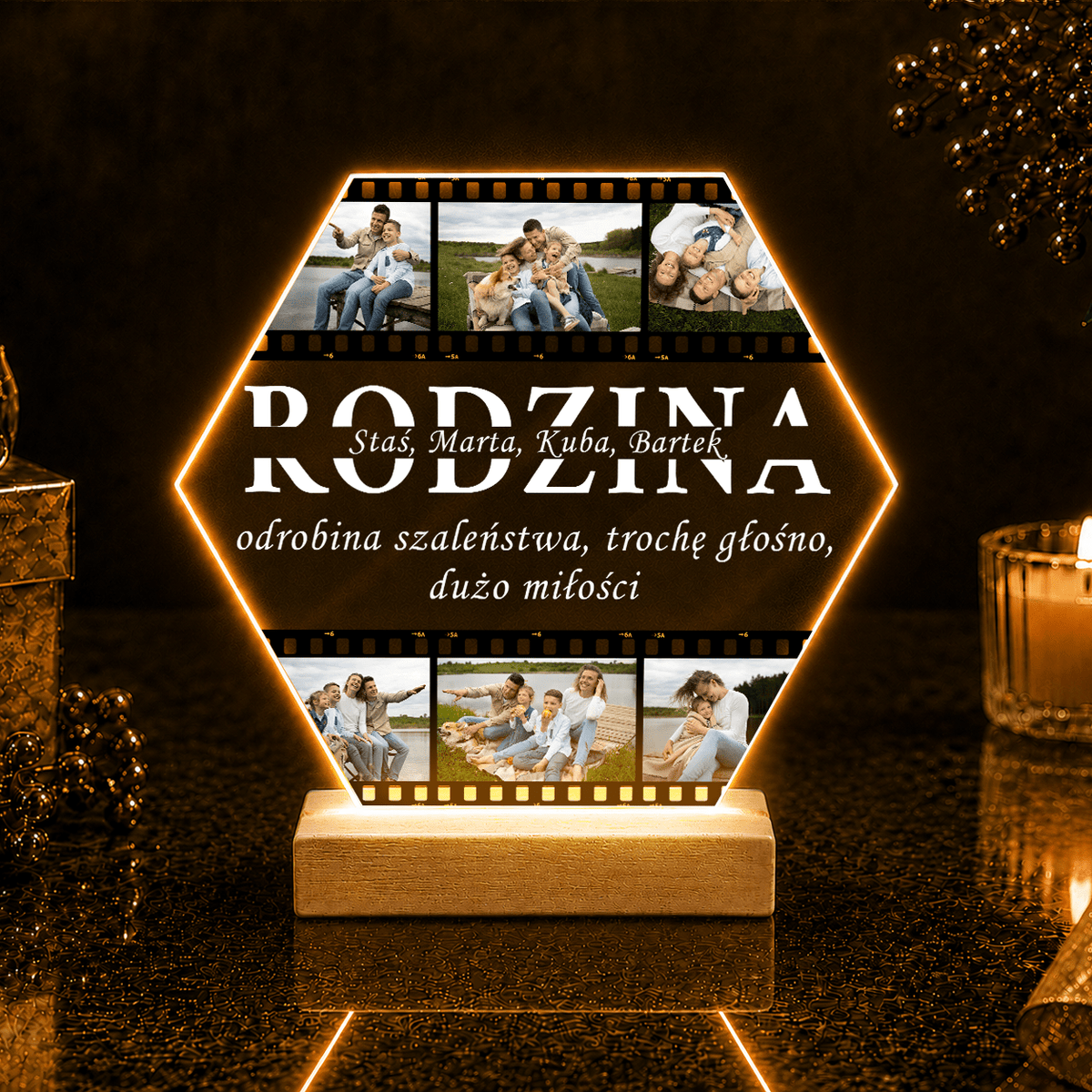 Dużo rodzinnej miłości - Druk na szkle, spersonalizowany prezent dla rodziny - idamell.com