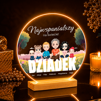 Dziadek najwspanialszy na świecie - Druk na szkle, spersonalizowany prezent dla dziadka - idamell.com