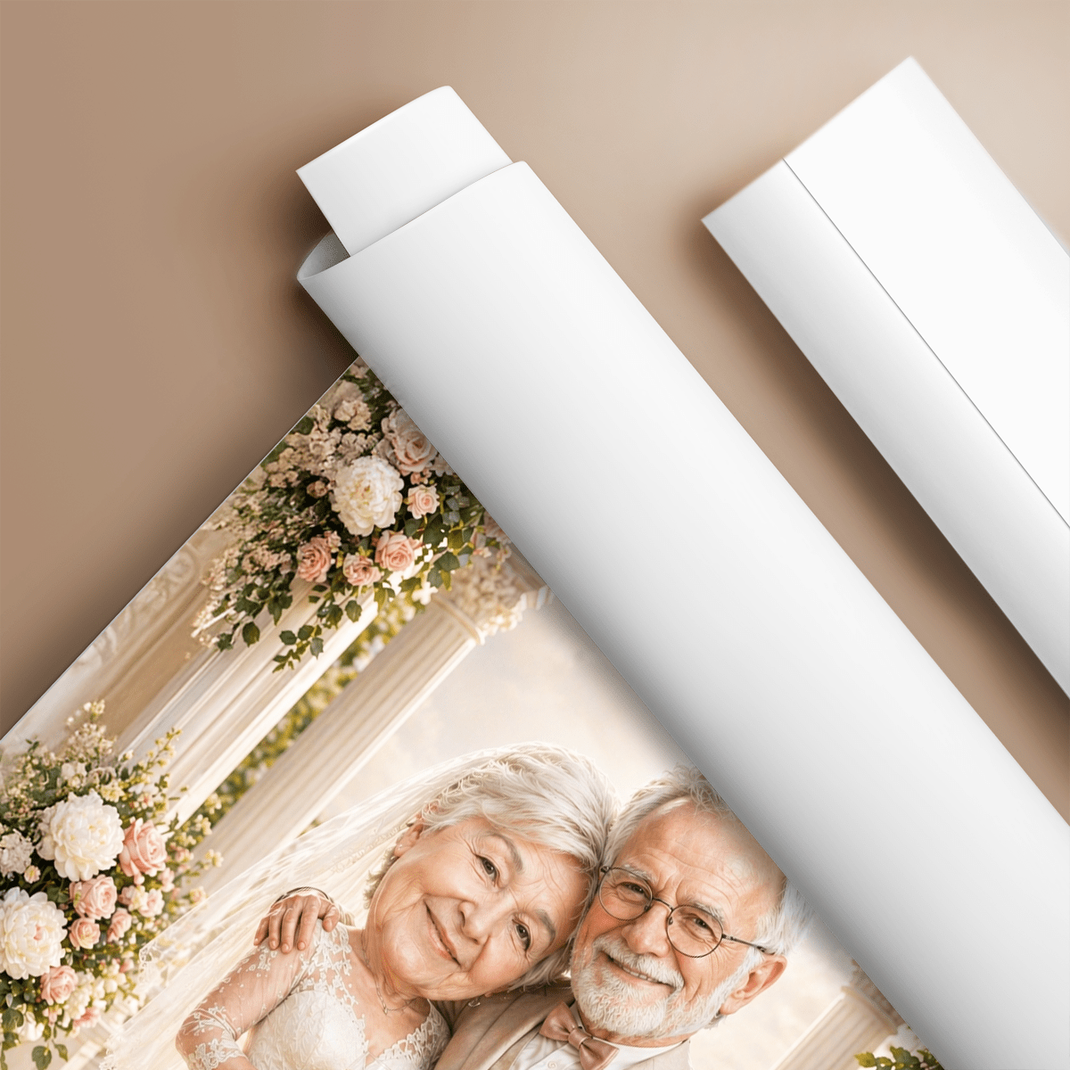 Dziadkowie ilustracja - plakat, spersonalizowany prezent dla dziadków - idamell.com