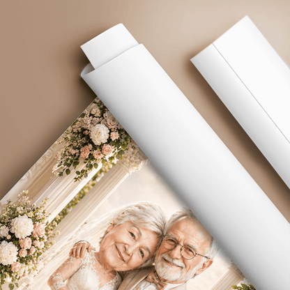 Dziadkowie ilustracja - plakat, spersonalizowany prezent dla dziadków - idamell.com