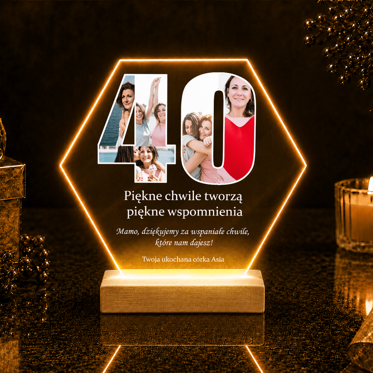 Dziękuję Ci mamusi! - Druk na szkle, spersonalizowany prezent dla mamy - idamell.com