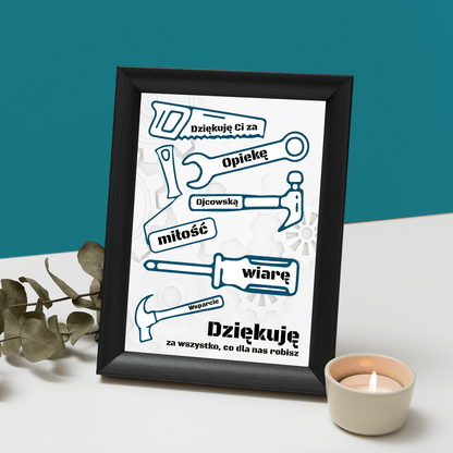 Dziękuję Ci, Tato - Druk na szkle, spersonalizowany prezent dla taty - idamell.com
