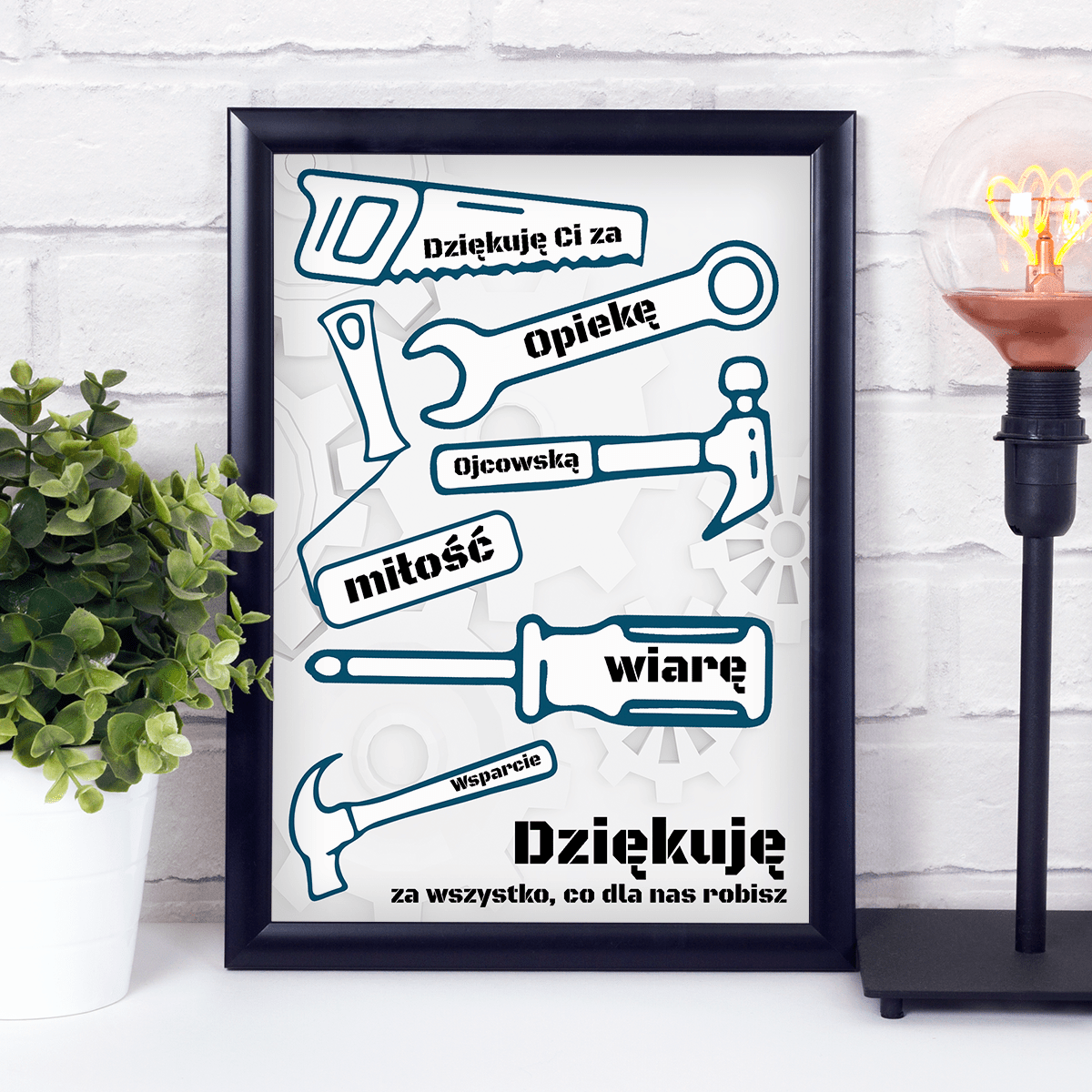 Dziękuję Ci, Tato - Druk na szkle, spersonalizowany prezent dla taty - idamell.com
