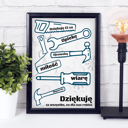 Dziękuję Ci, Tato - Druk na szkle, spersonalizowany prezent dla taty - idamell.com