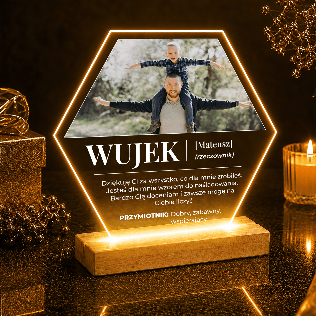 Dziękuję Ci za wszystko - Druk na szkle, spersonalizowany prezent dla wujka - idamell.com