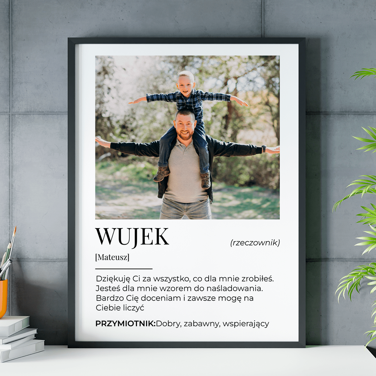 Dziękuję Ci za wszystko - plakat, spersonalizowany prezent dla wujka - idamell.com