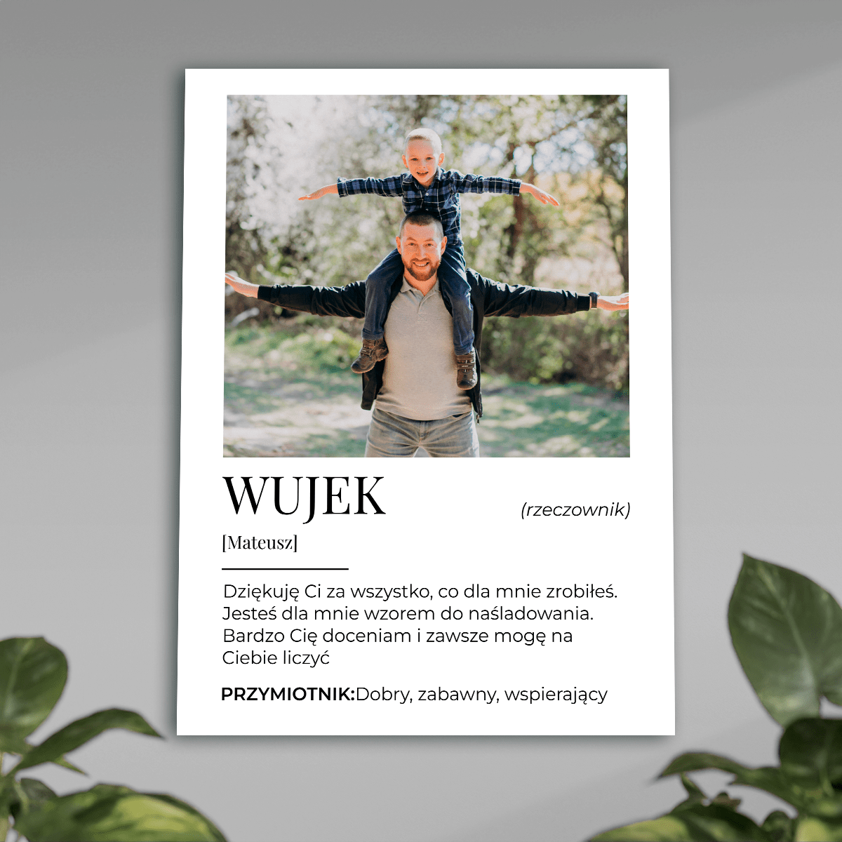 Dziękuję Ci za wszystko - plakat, spersonalizowany prezent dla wujka - idamell.com