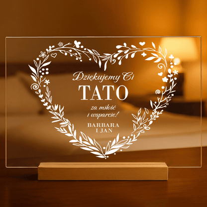 Dziękuję, Tato - Druk na szkle, spersonalizowany prezent dla taty - idamell.com