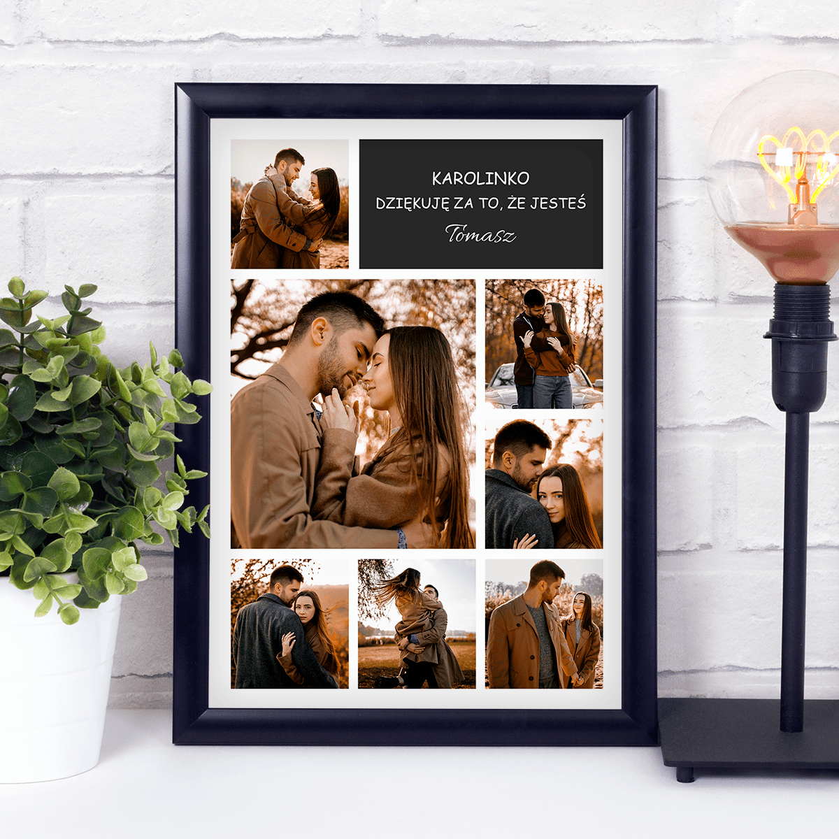 Dziękuję, że jesteś - Druk na szkle, spersonalizowany prezent - idamell.com