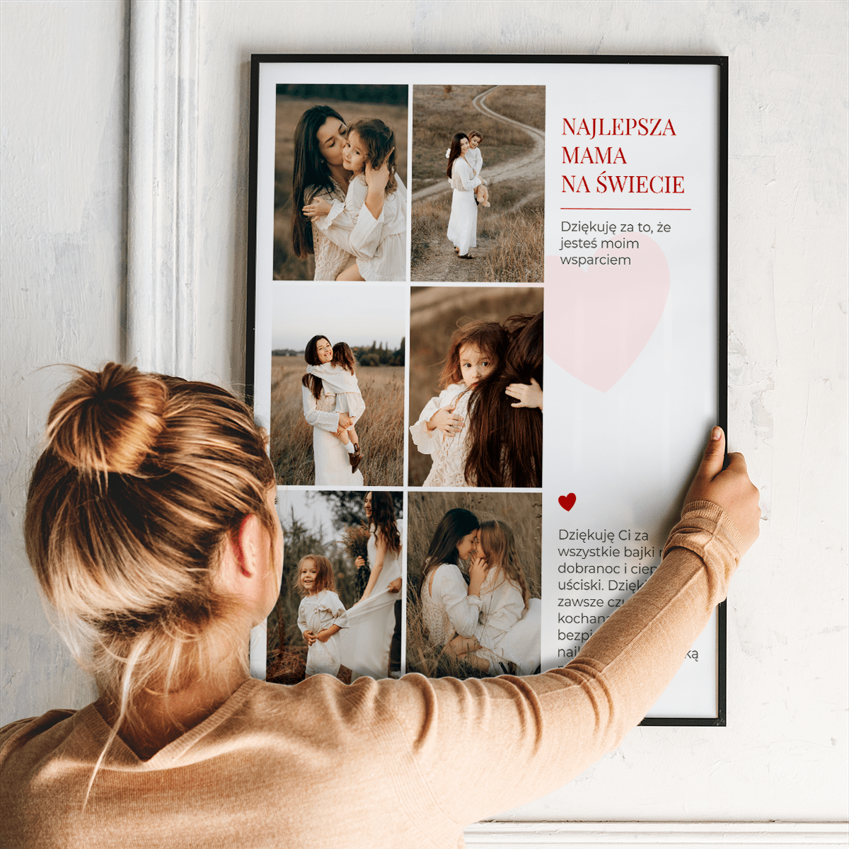 Dziękuję, że jesteś moim wsparciem - plakat, spersonalizowany prezent dla mamy - idamell.com