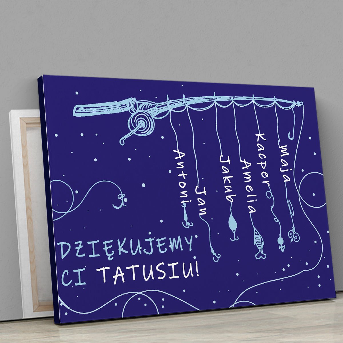 Dziękujemy Ci tatusiu! - druk na płótnie, spersonalizowany prezent dla taty - idamell.com
