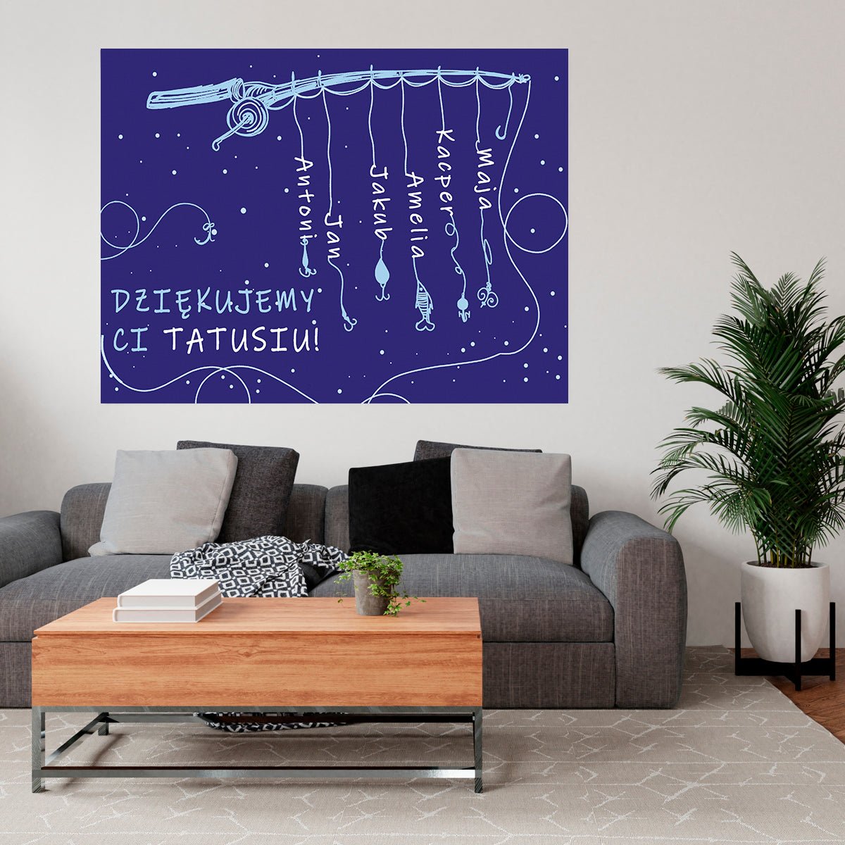 Dziękujemy Ci tatusiu! - druk na płótnie, spersonalizowany prezent dla taty - idamell.com