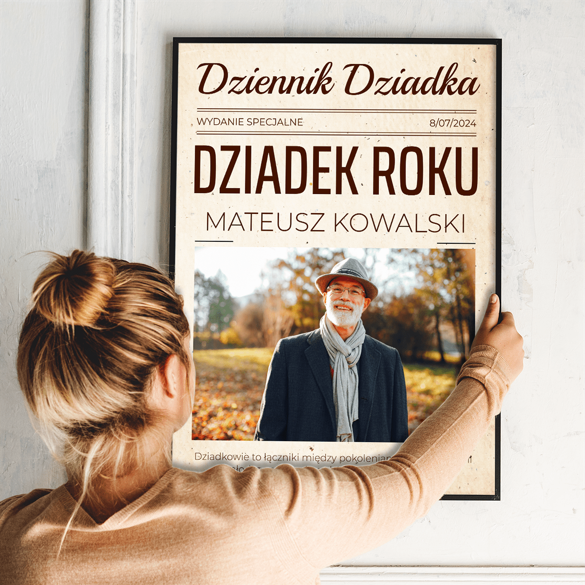 Dziennik dziadka - plakat, spersonalizowany prezent dla dziadka - idamell.com