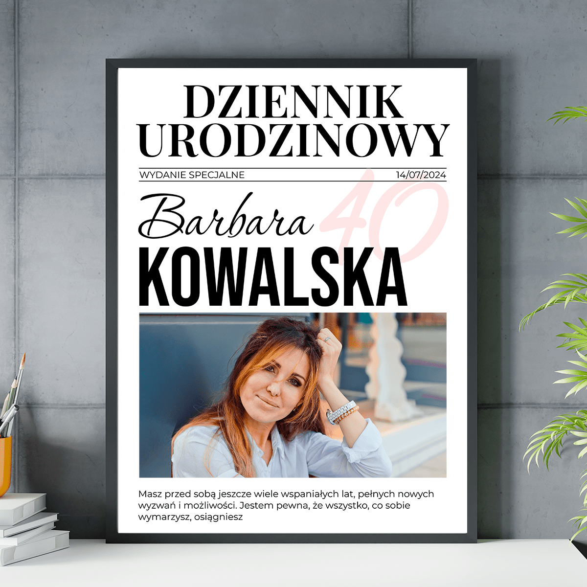 Dziennik urodzinowy - plakat, spersonalizowany prezent dla kobiety - idamell.com